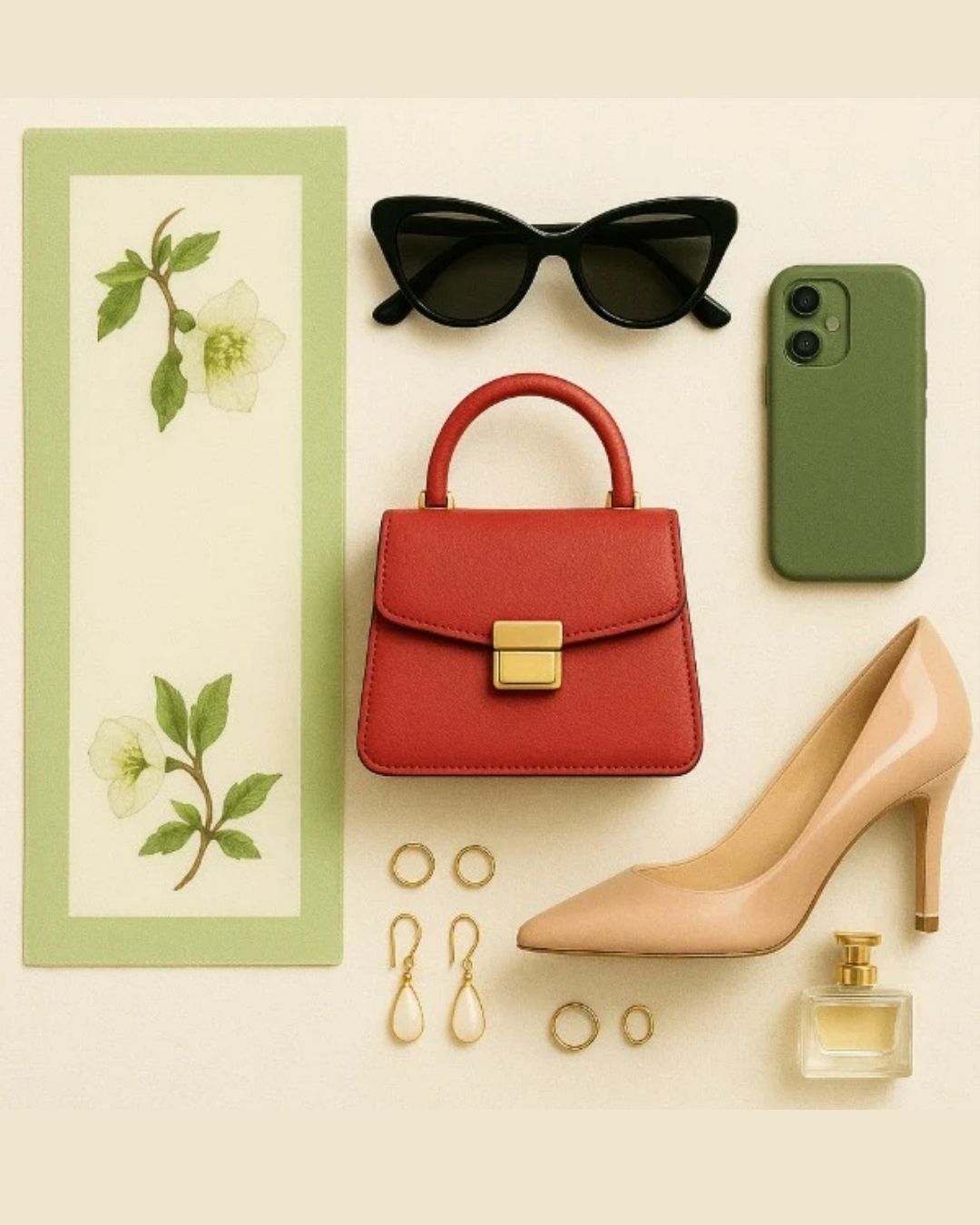 Pista Sand - Botanical Breeze Scarf